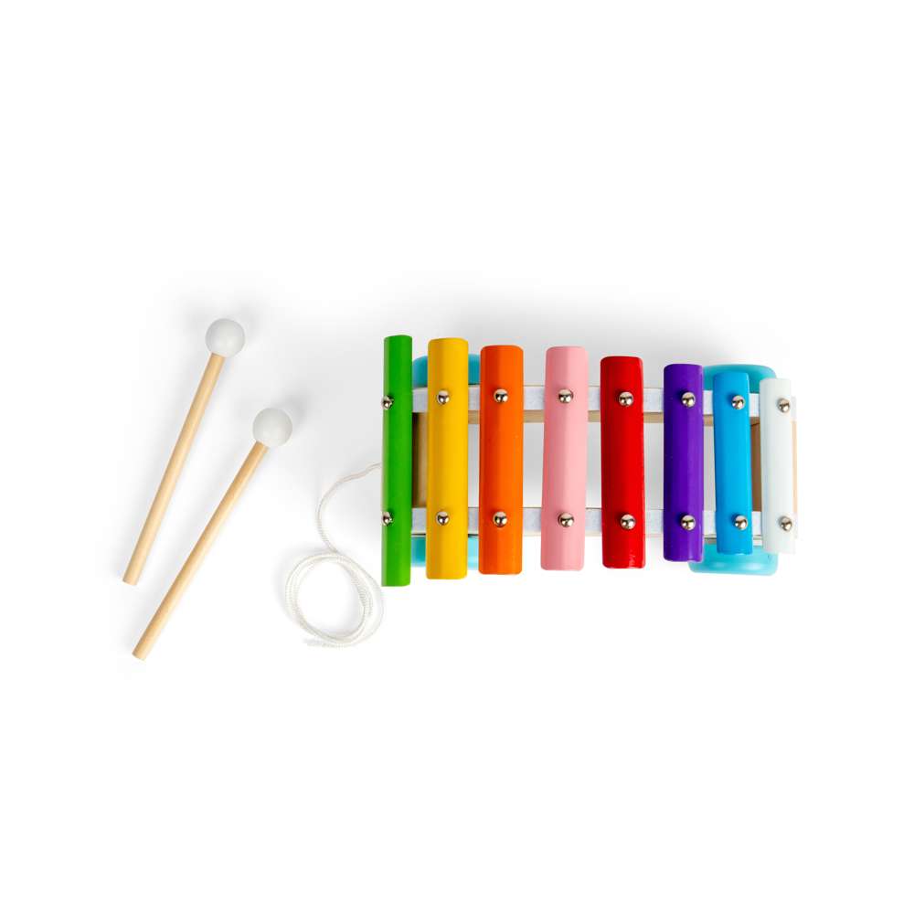 Bigjigs Toys Wooden Pull Along Xylophone 2-in-1 Musical Toy for Toddlers 18 Months Plus