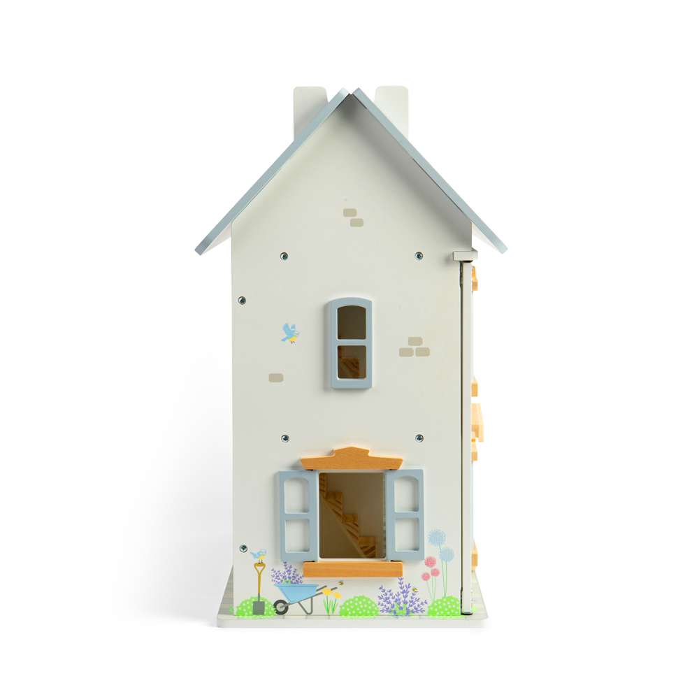 Bigjigs Toys Summer Cottage Wooden Dolls House 2 Storeys 4 Rooms and Loft