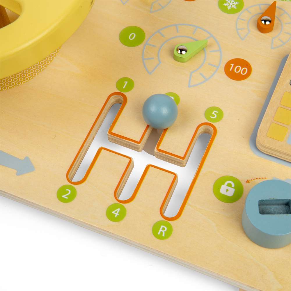 Bigjigs Toys Wooden Jungle Busy Board Activity Centre for Toddlers 12 Months Plus