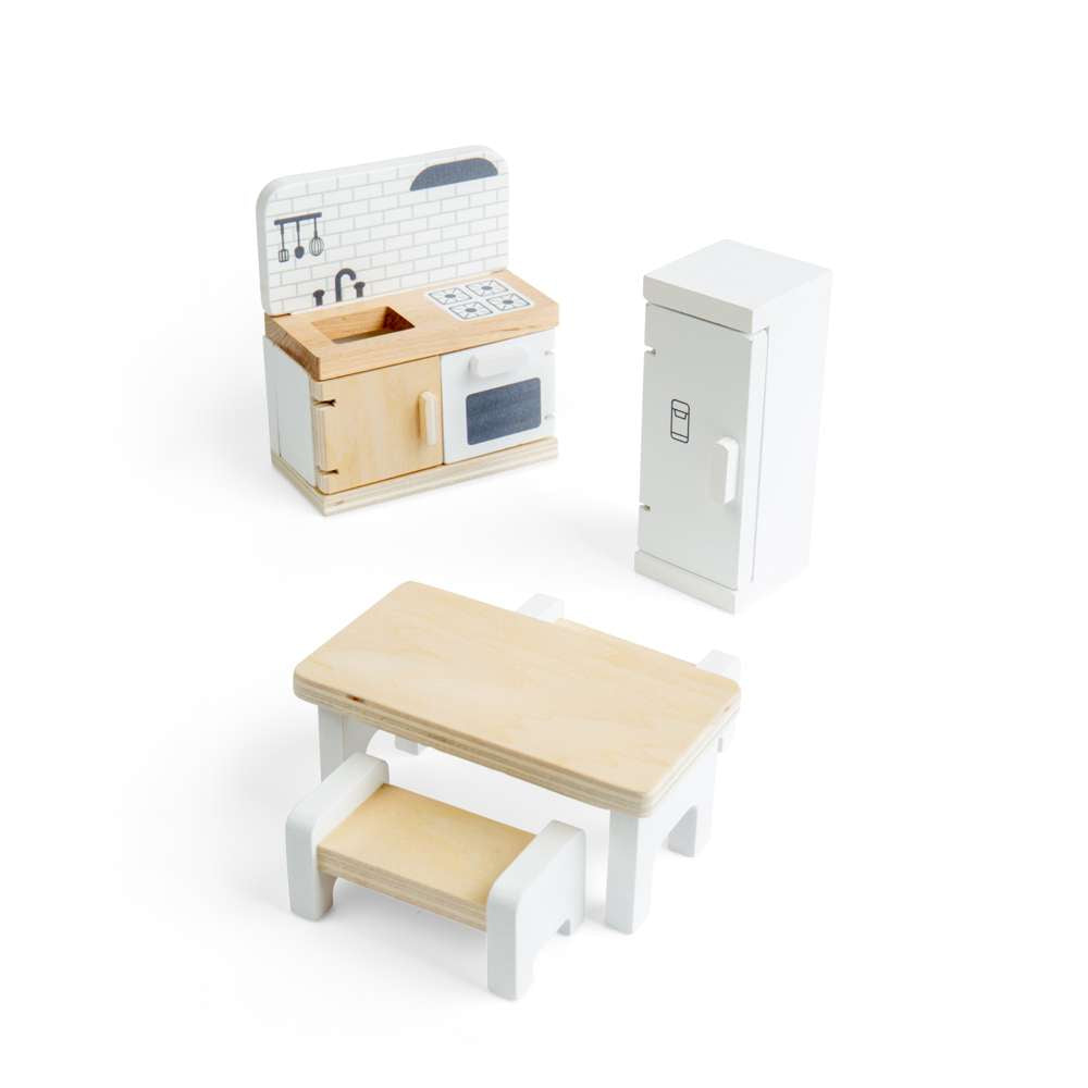 Bigjigs Toys Wooden Dolls House Kitchen Set 5 Pieces 3+ Years