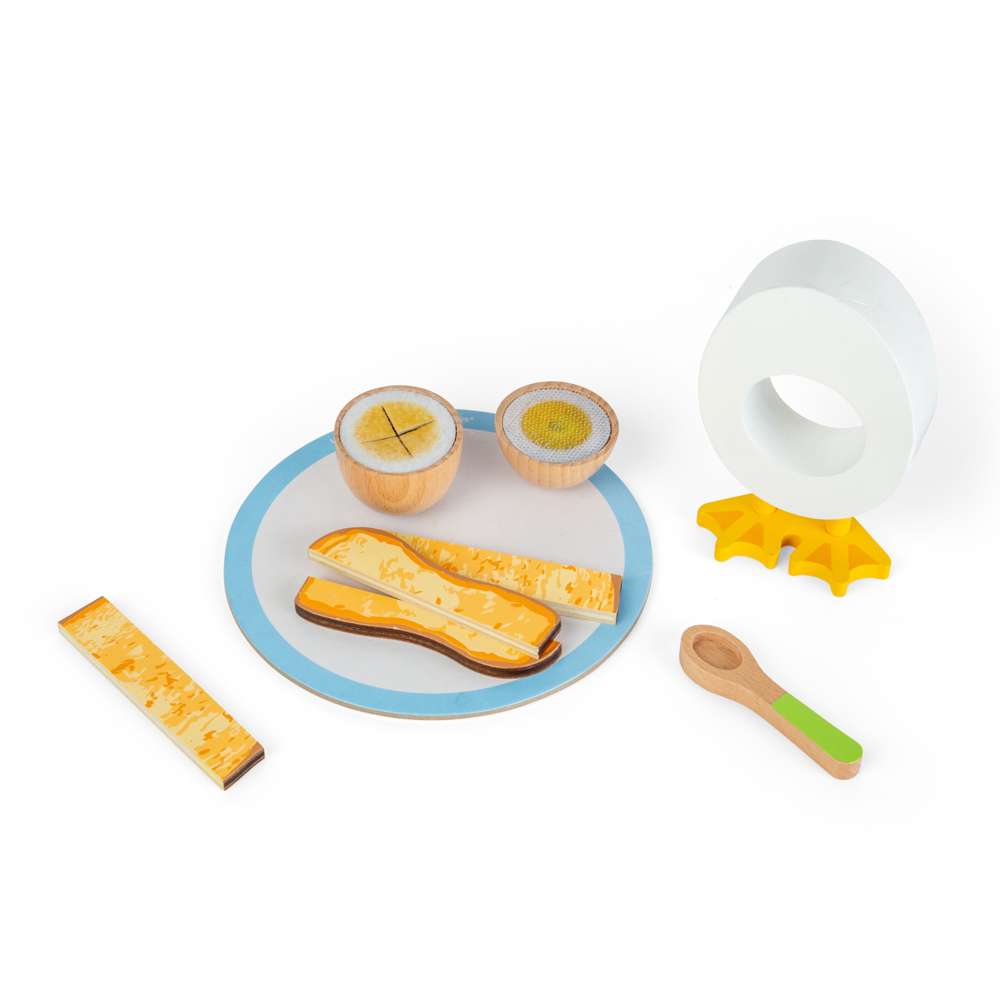 Bigjigs Toys Dippy Egg Wooden Breakfast Play Food Set 9 Pieces