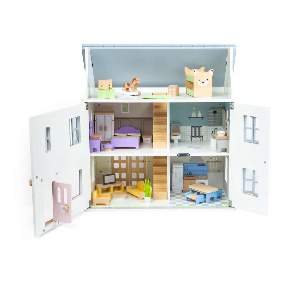 Bigjigs Toys Wooden Dolls House Furniture Set 31 Play Pieces