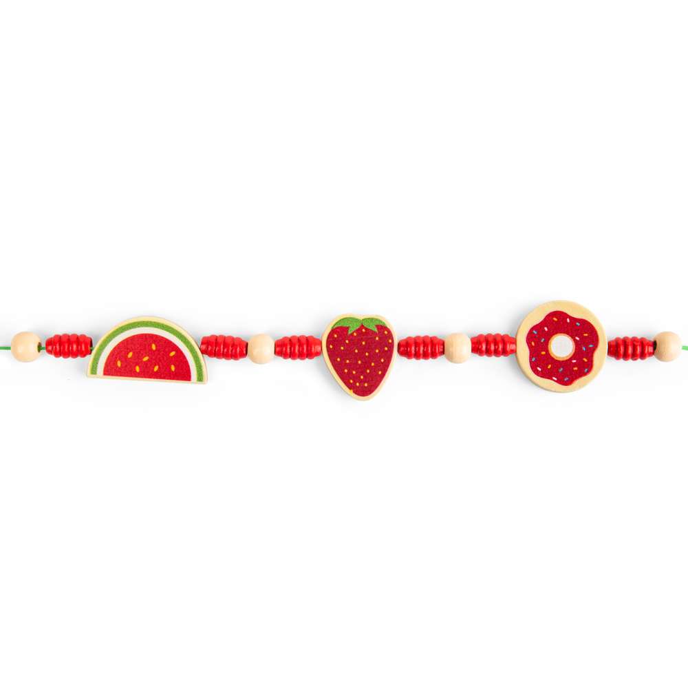 Bigjigs Toys Cheerful Charms Wooden Jewellery Making Kit with 164 Beads for Kids 3 Years plus