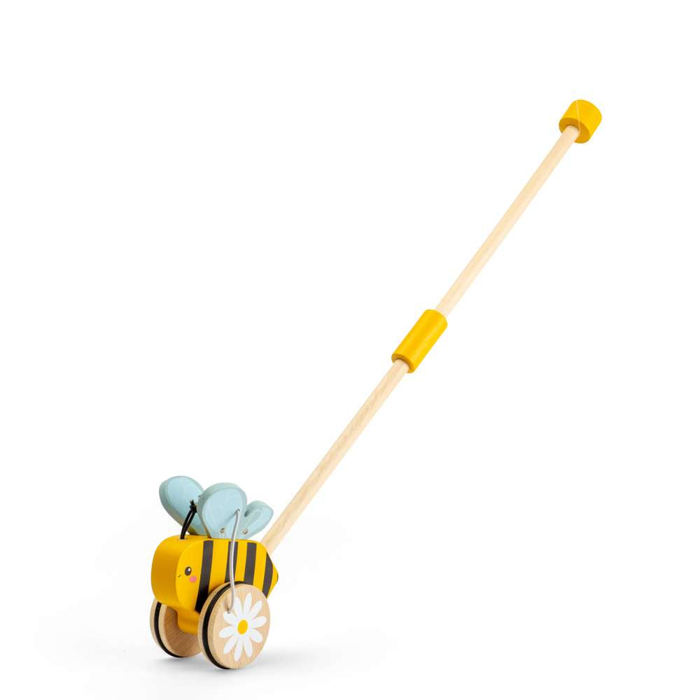Bigjigs Toys Wooden Bee Push Along Walking Toy 12 Months Plus