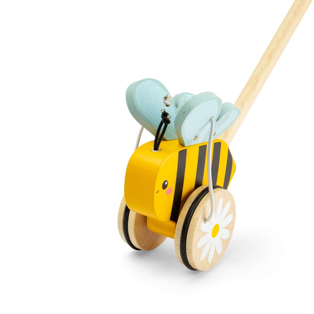 Bigjigs Toys Wooden Bee Push Along Walking Toy 12 Months Plus