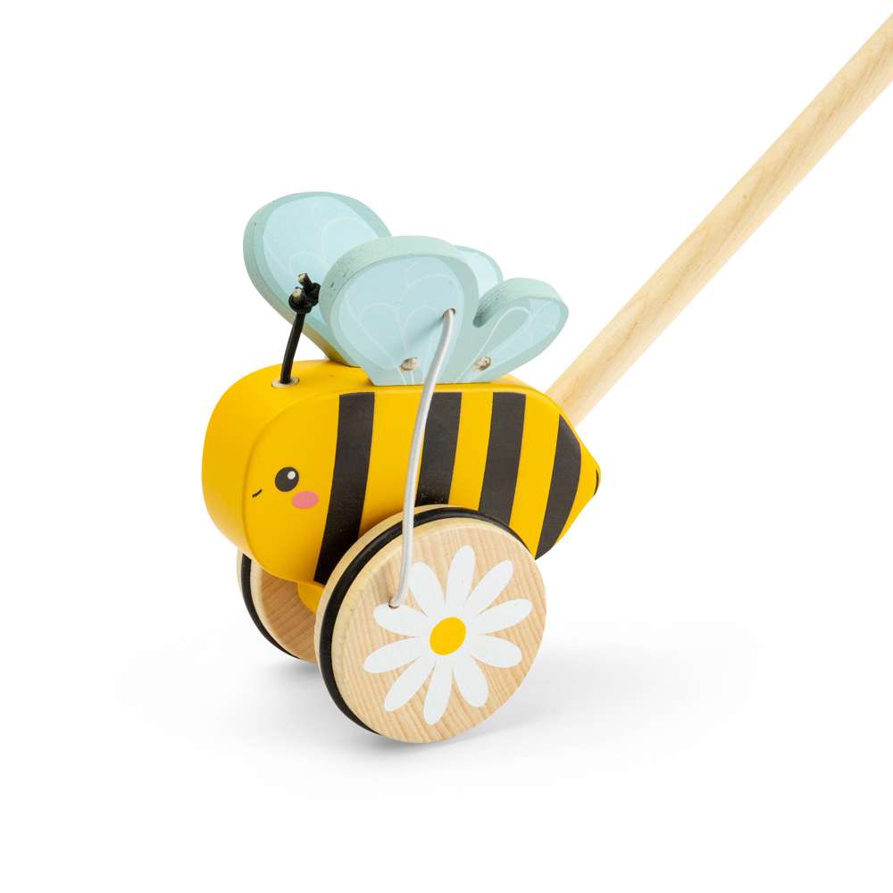 Bigjigs Toys Wooden Bee Push Along Walking Toy 12 Months Plus