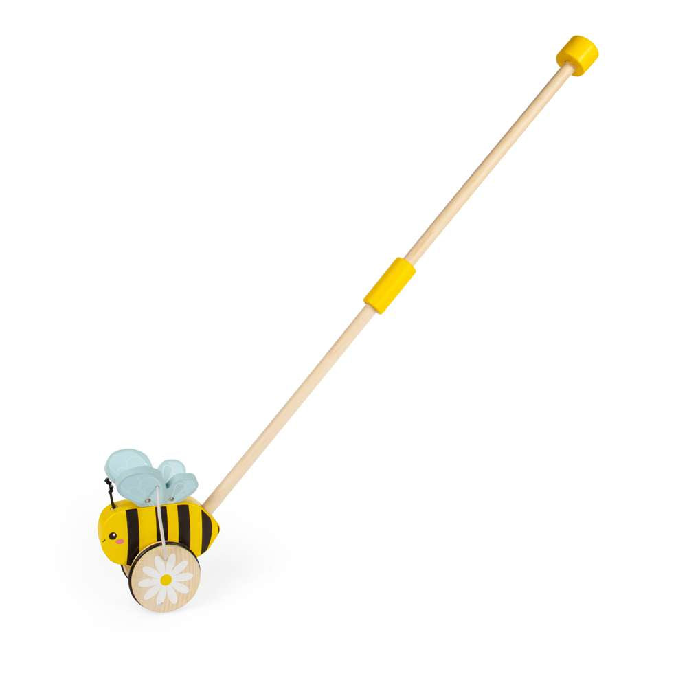 Bigjigs Toys Wooden Bee Push Along Walking Toy 12 Months Plus