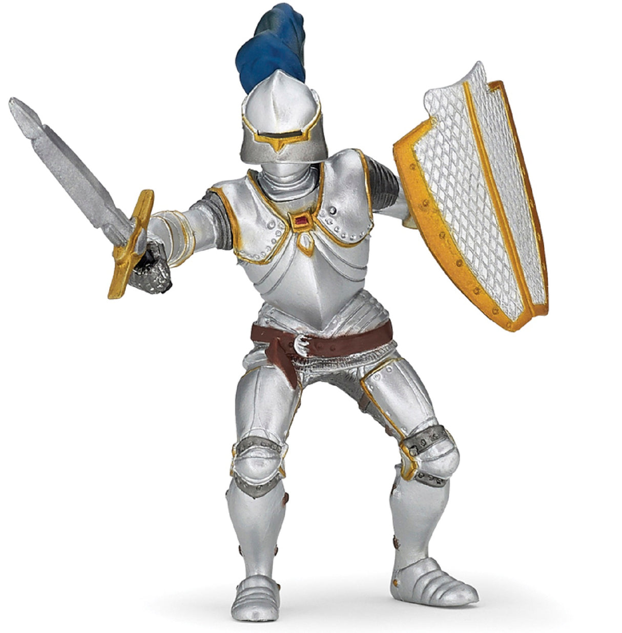 Knight in Armour With Blue Feather