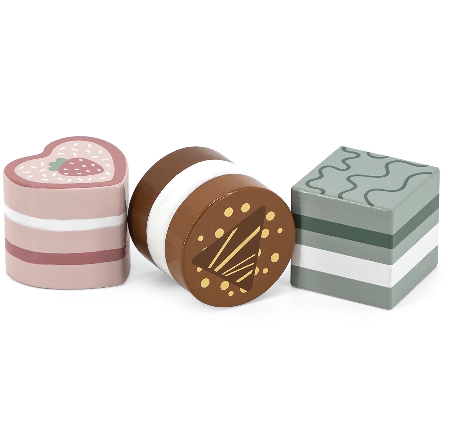 Set of 6 Wooden Cakes