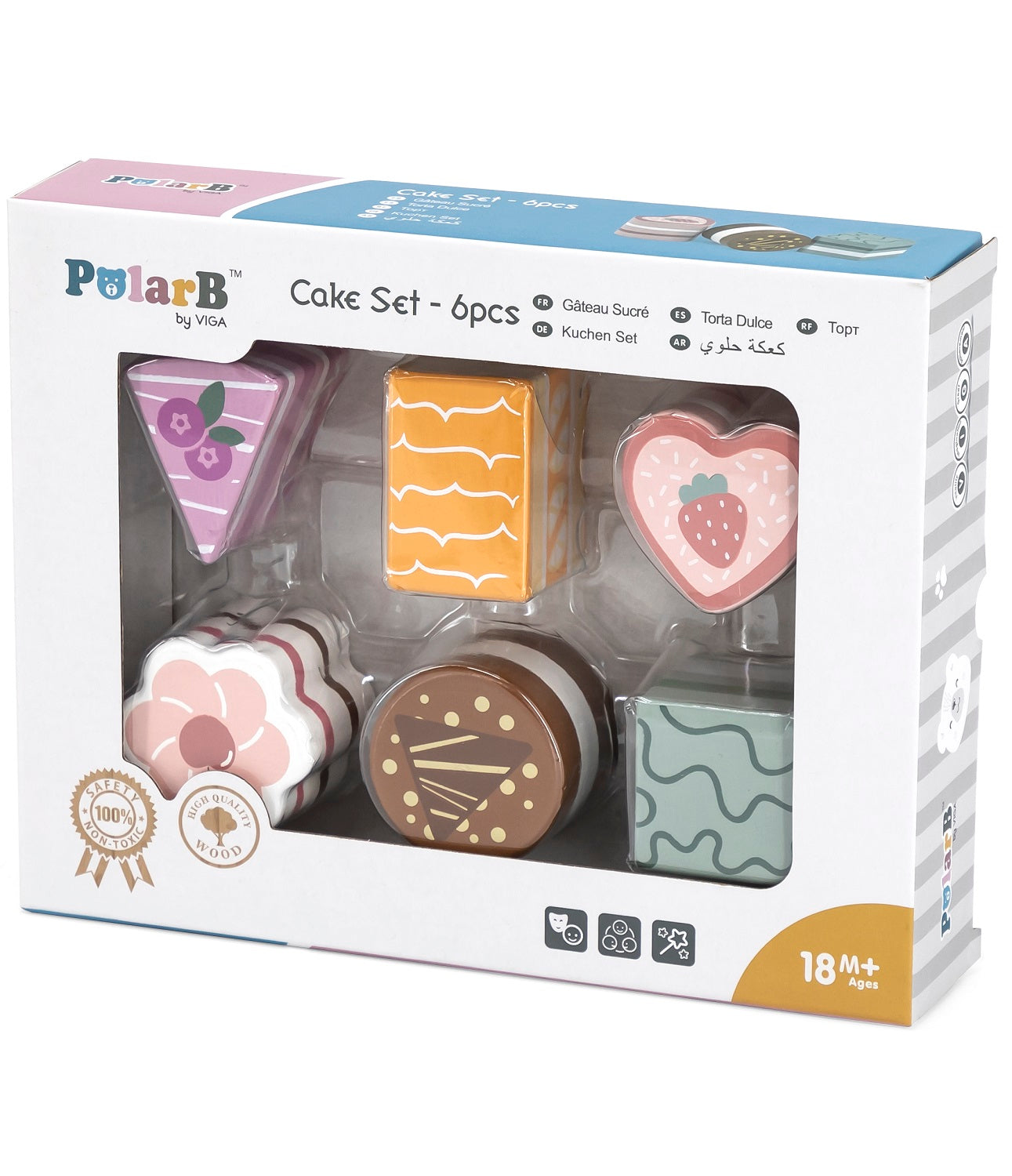 Set of 6 Wooden Cakes