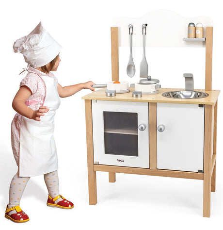 White Wooden Play Kitchen