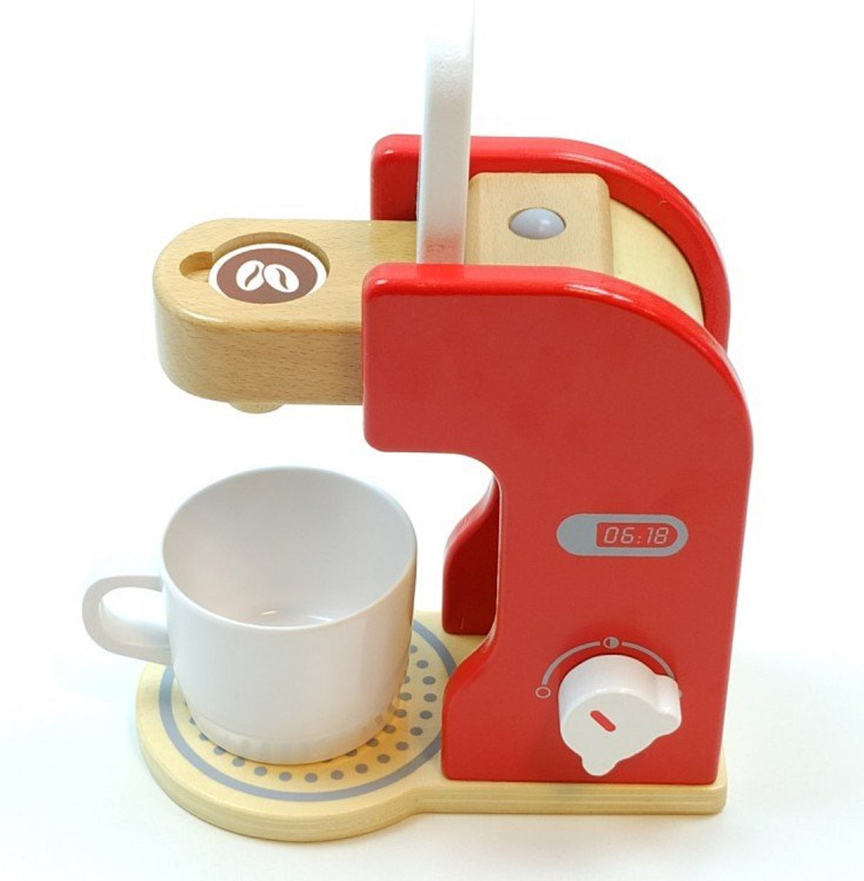 Red Wooden Coffee Maker