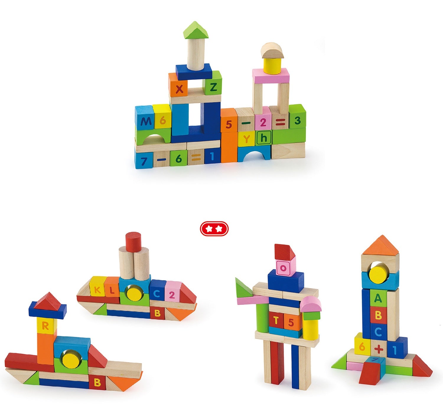 Alphabet and Numbers Blocks - 100 pieces