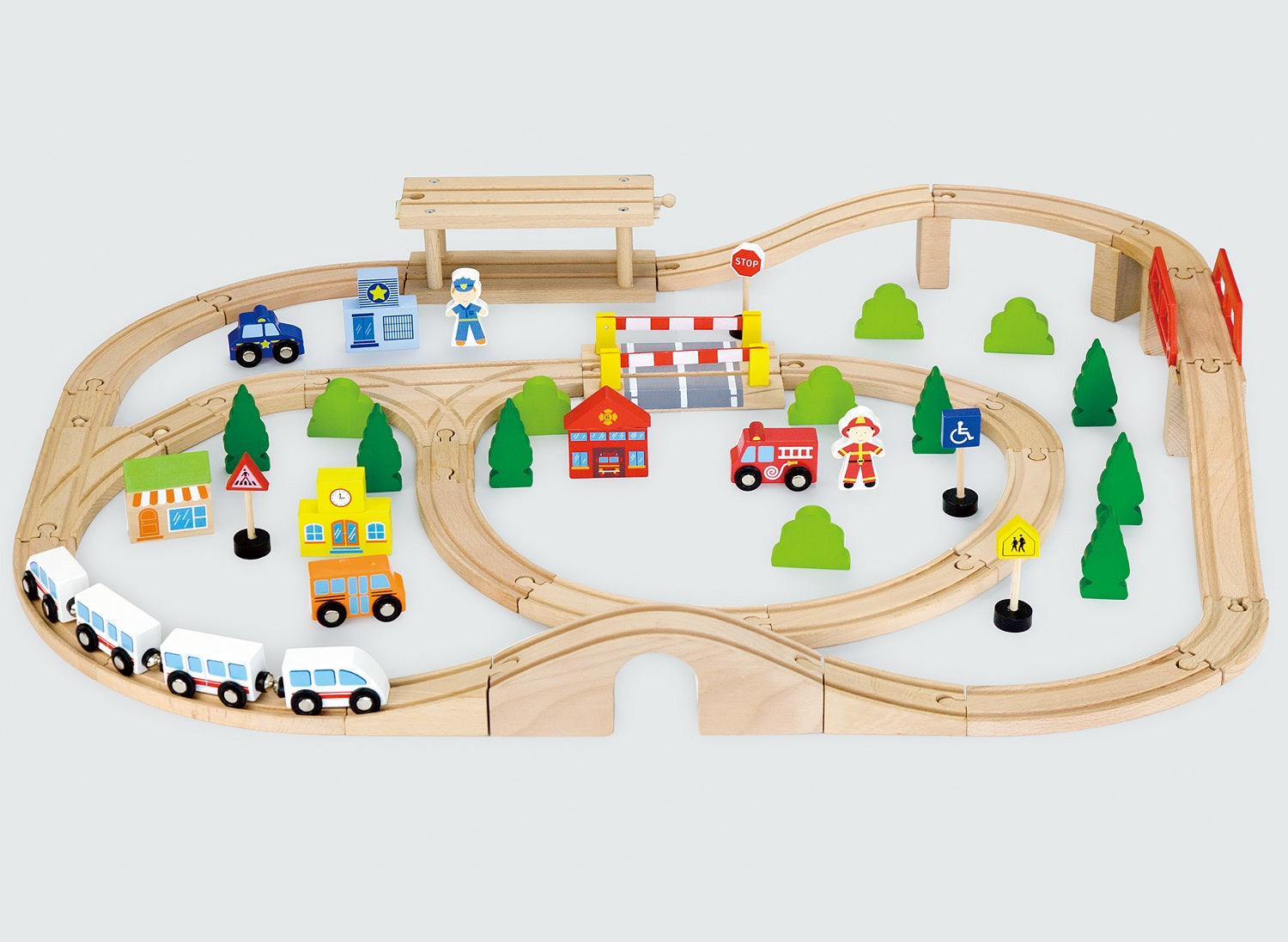 90 Piece Wooden Train Set