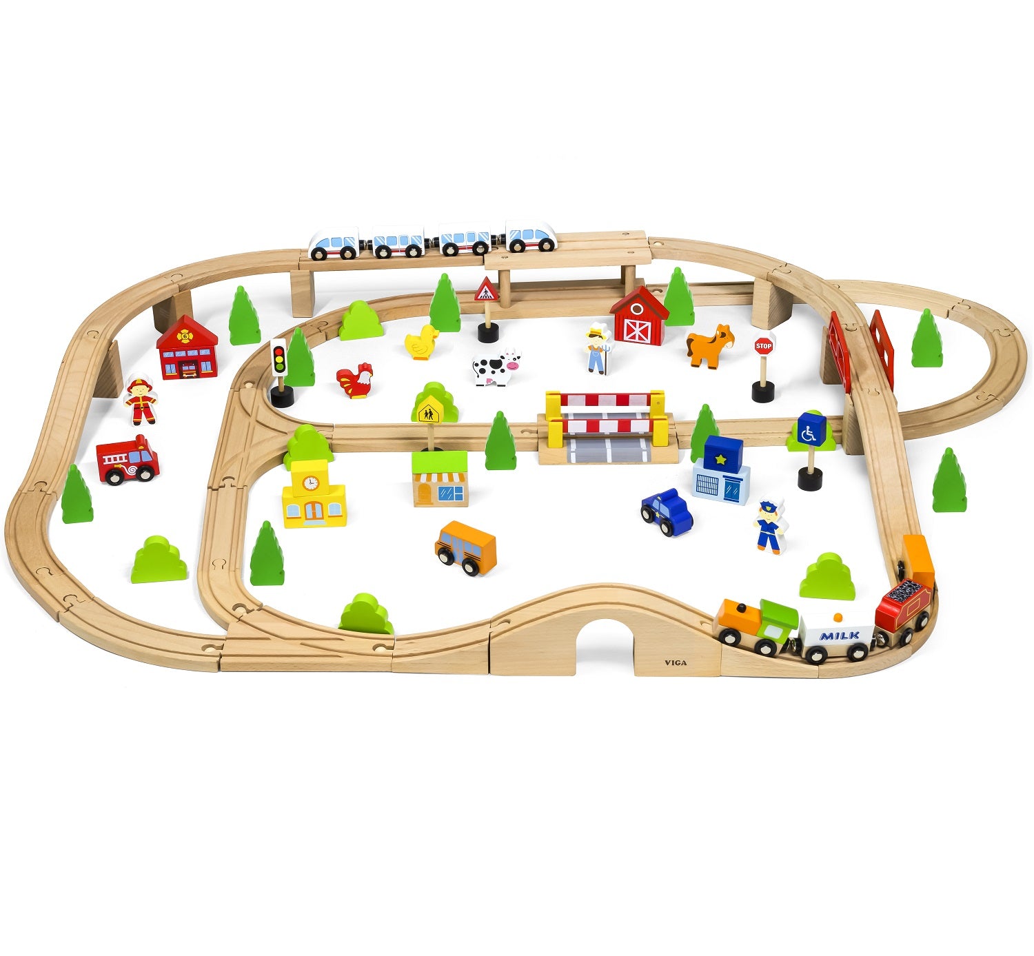 90 Piece Wooden Train Set