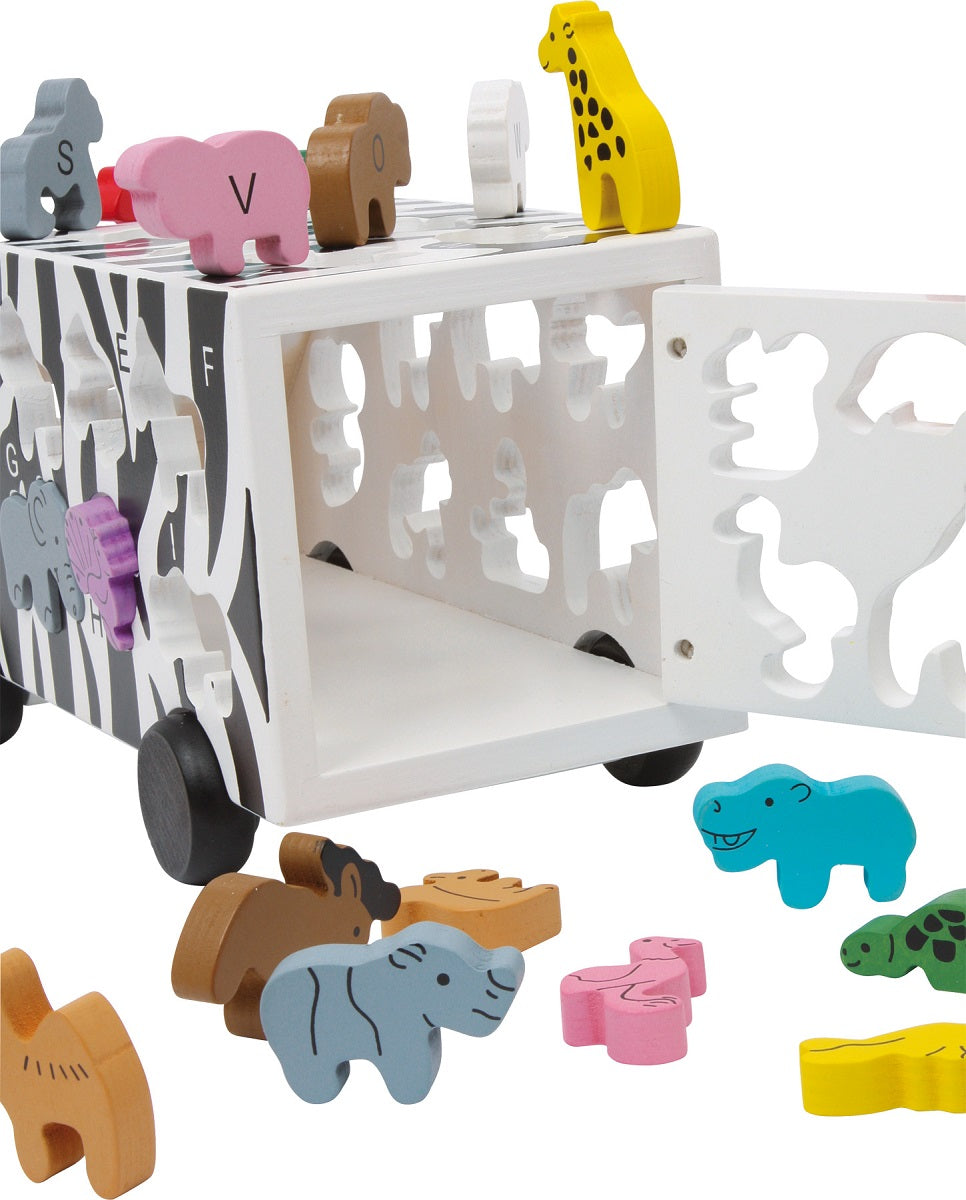 ABC Wooden Shape Sorter Safari Bus