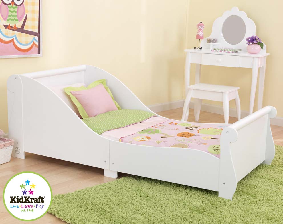 Kidkraft White Sleigh Toddler Bed