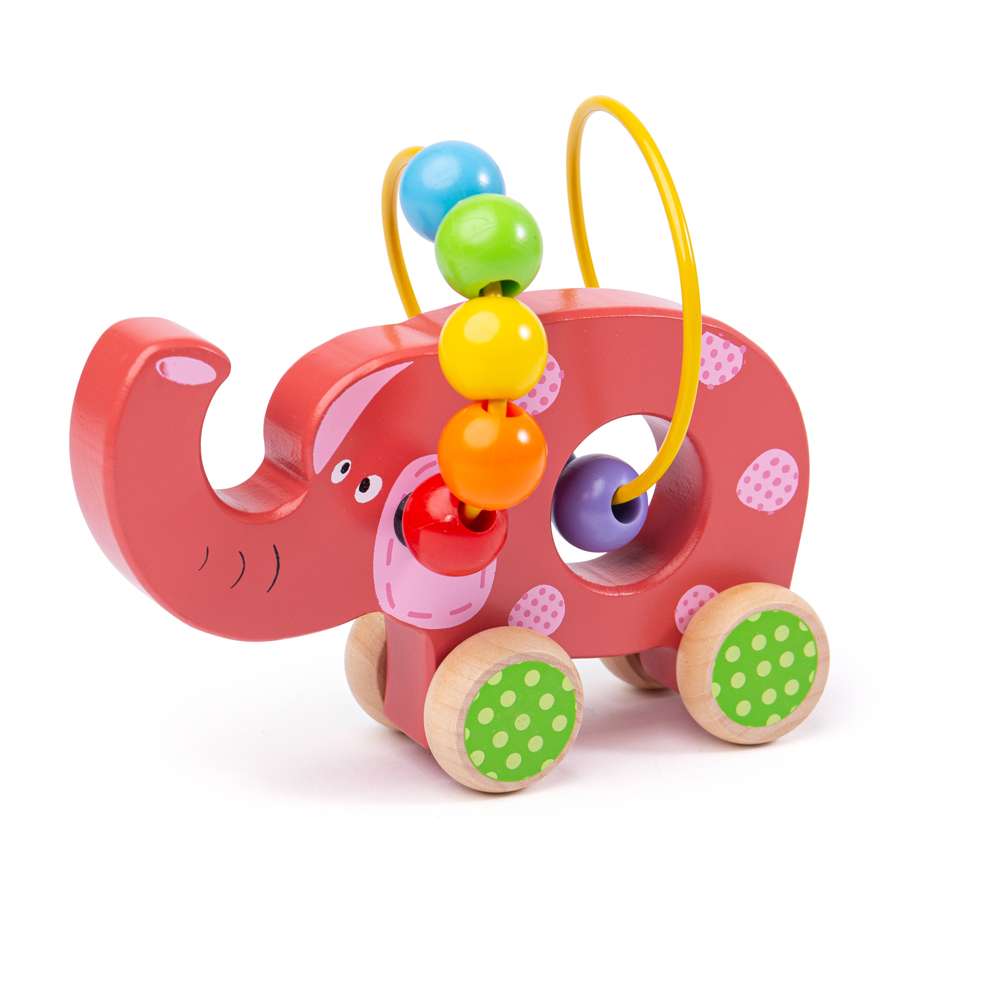 Bigjigs Baby Wooden Push Along Toy with Bead Frame