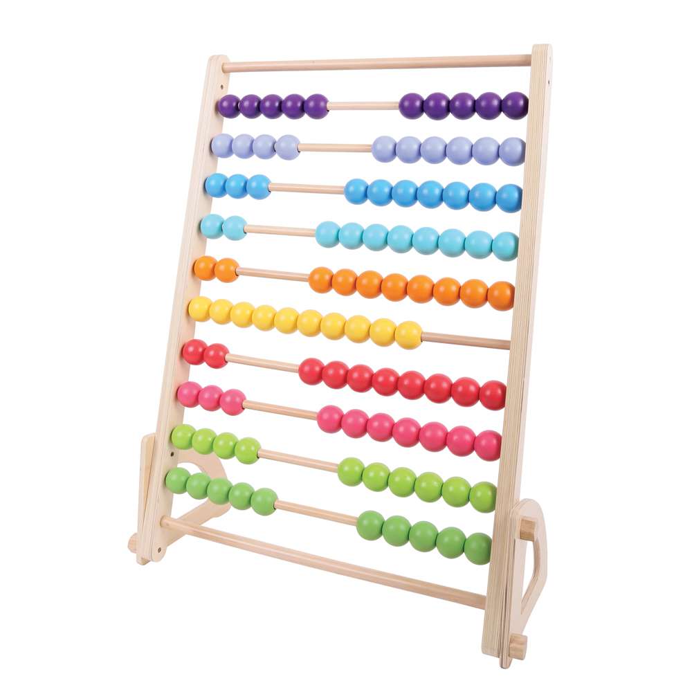 Bigjigs Baby Giant Wooden Abacus Educational Counting Toy with 100 Beads