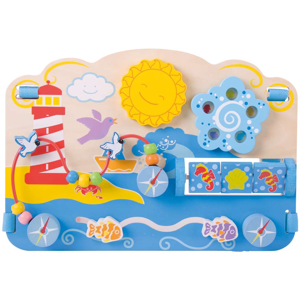 Bigjigs Baby Wooden Marine Activity Centre Cot Toy for Babies 6 Months Plus