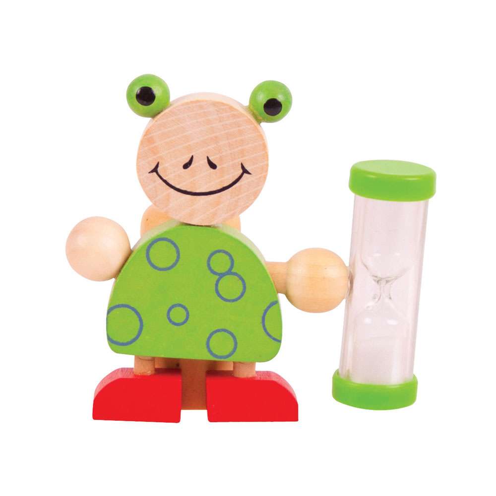 Bigjigs Toys Wooden Animal Toothbrush Timer for Kids 3 Minute Brush Sand Timer