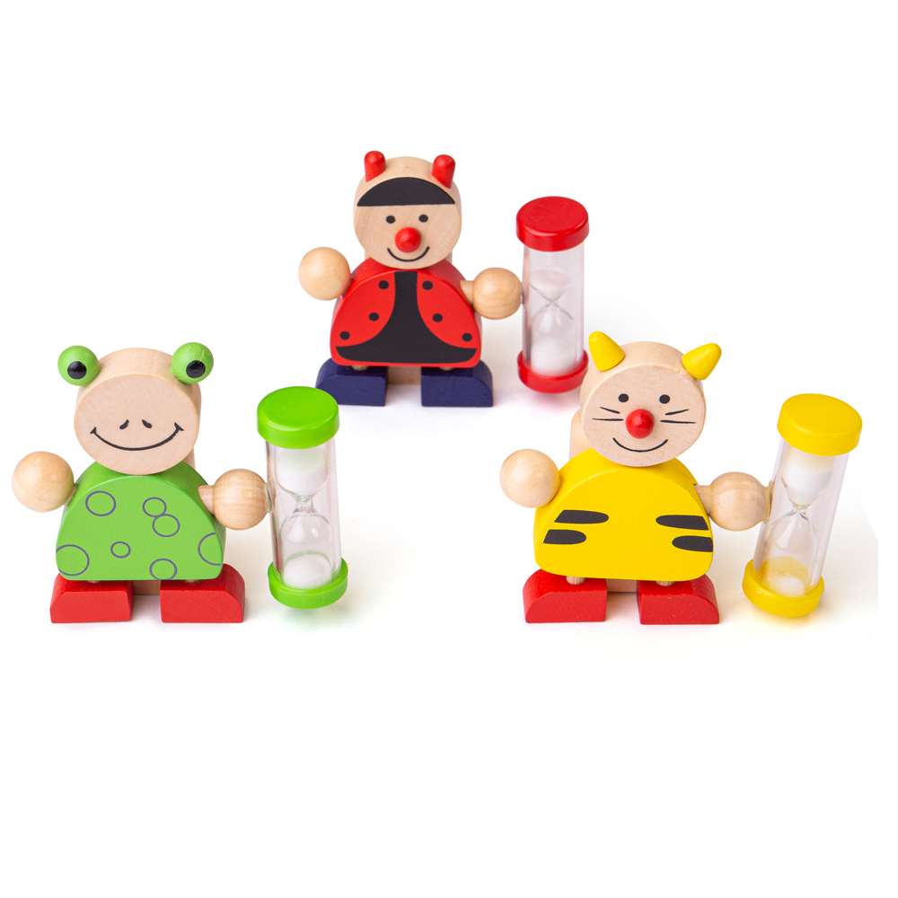 Bigjigs Toys Wooden Animal Toothbrush Timer for Kids 3 Minute Brush Sand Timer