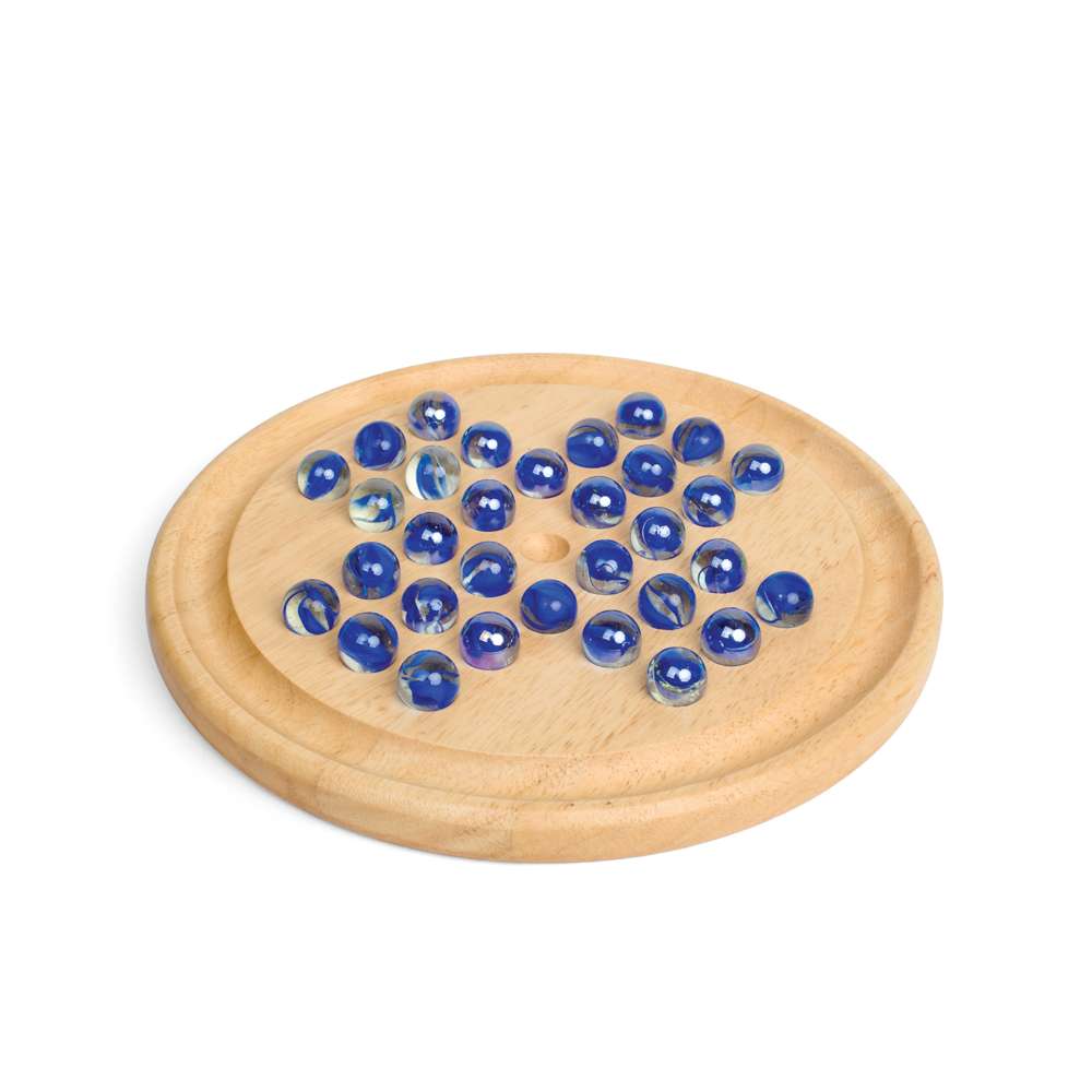 Bigjigs Toys Wooden Solitaire Strategy Board Game with 32 Playing Pieces
