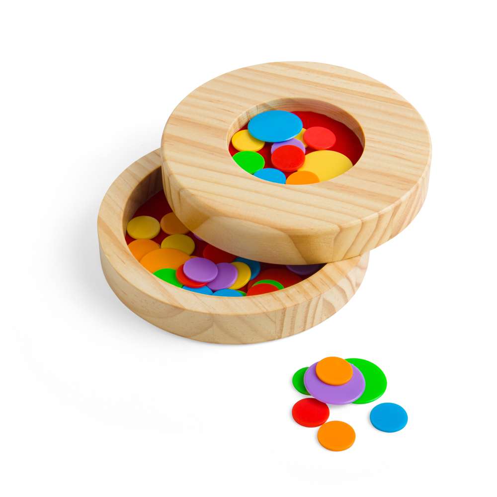 Bigjigs Toys Traditional Wooden Tiddly Winks Game Set with Storage Tray