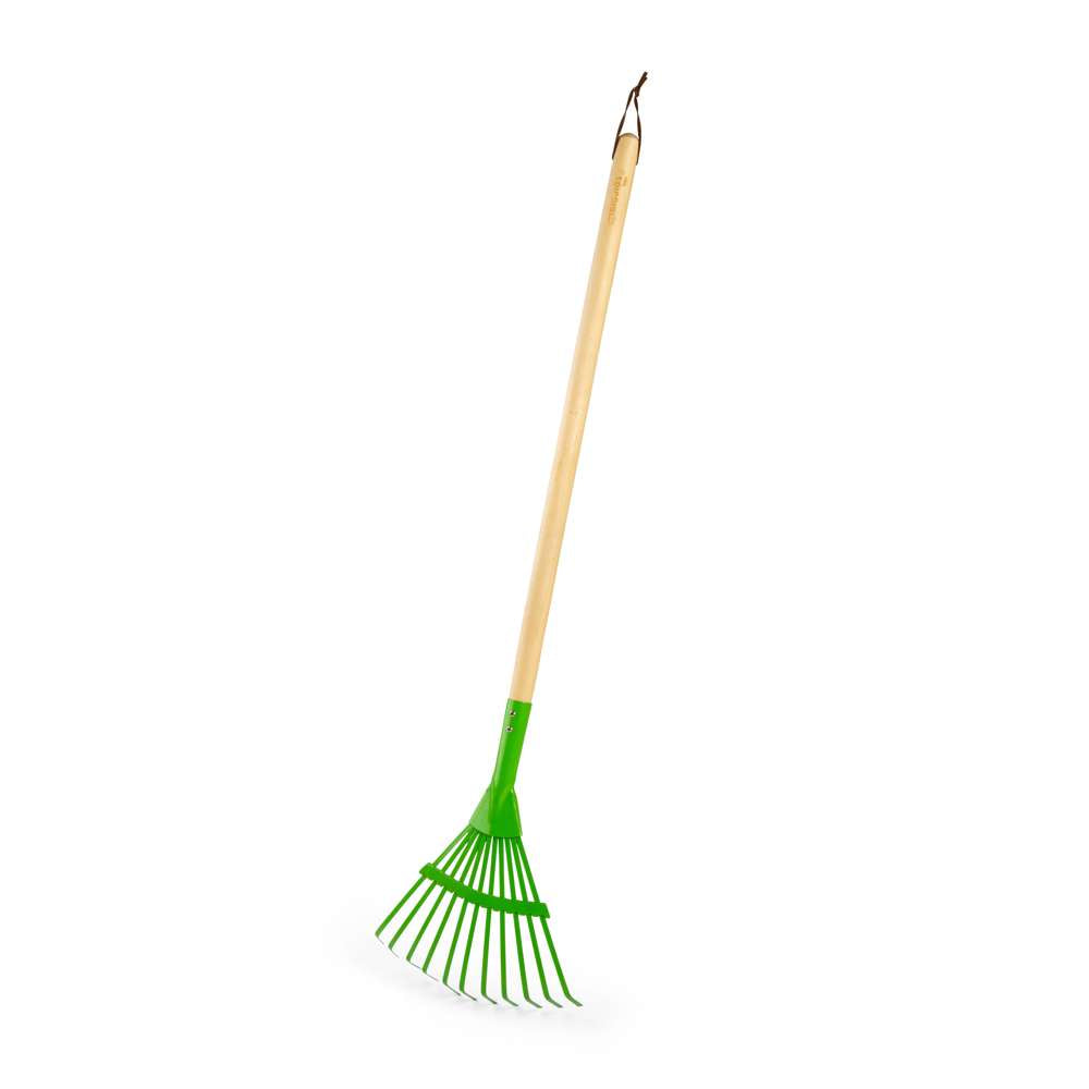 Bigjigs Toys Kids Long Handled Wooden Gardening Leaf Rake
