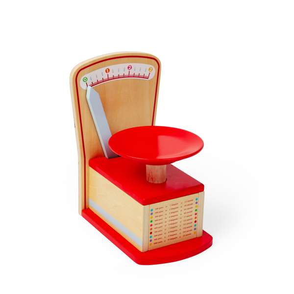 Bigjigs Toys Wooden Kitchen Scales Toy for Kids Play Shop and Kitchen Role Play