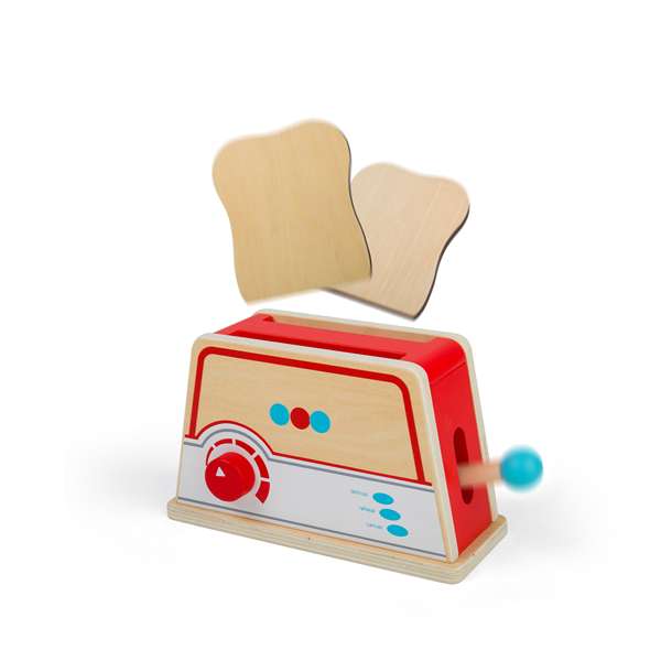 Bigjigs Toys Wooden Toaster Pretend Play Kitchen Toy for Toddlers Ages 3+