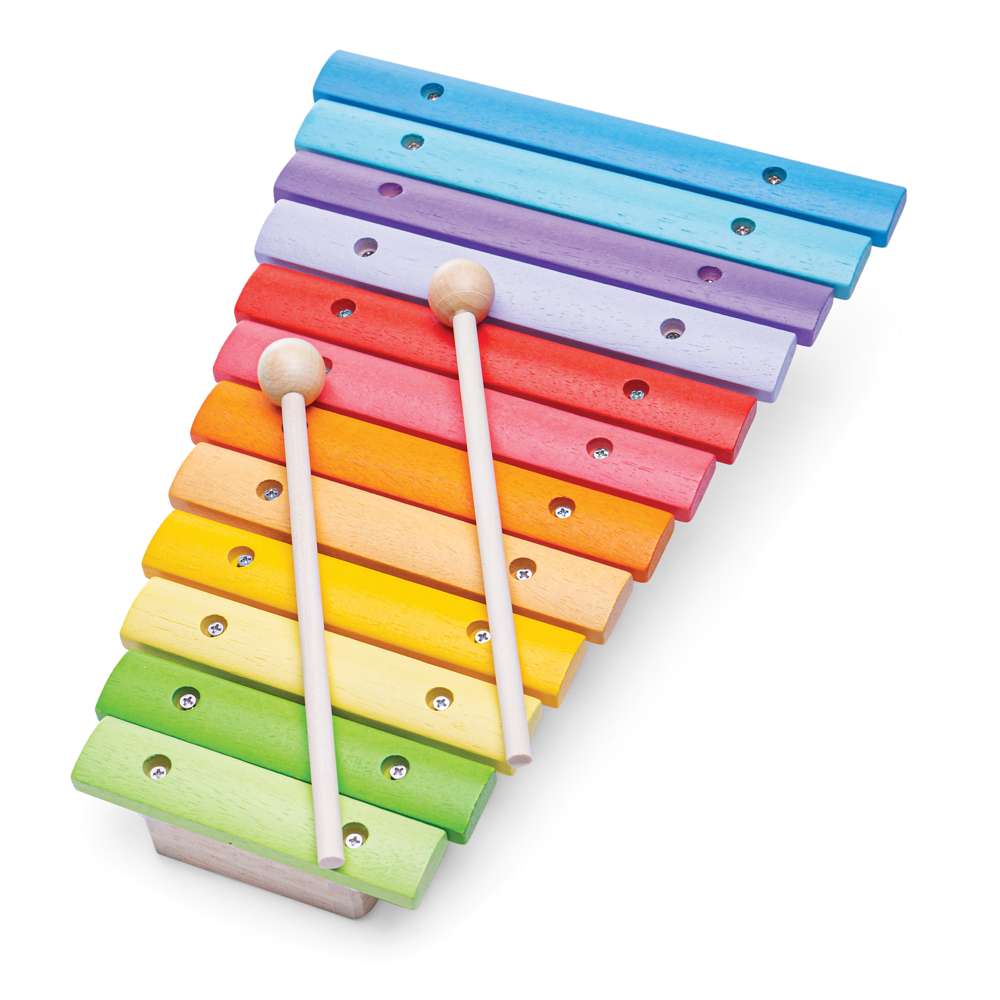 Bigjigs Toys Snazzy Xylophone Colourful Wooden Musical Toy for Toddlers 18 Months Plus