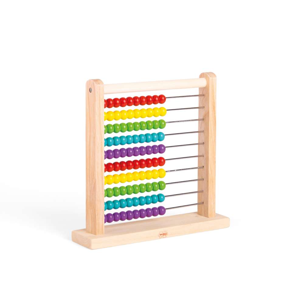 Bigjigs Toys Wooden Abacus Rainbow Educational Counting Toy with 100 Beads 18 Months Plus