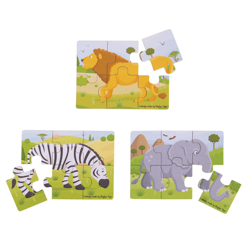 Safari (6 Piece Puzzles) - 3 Puzzles