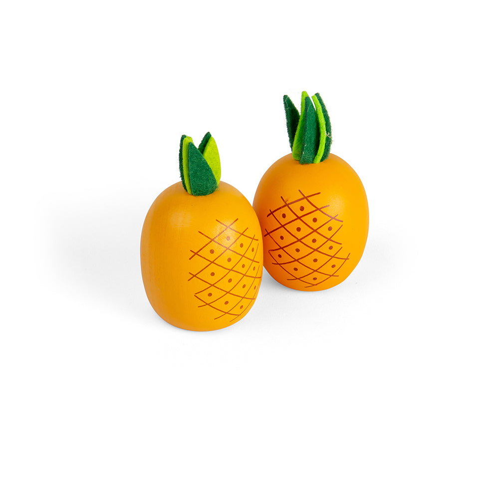Bigjigs Toys Wooden Pineapple Food Toys for Kids Role Play 2 Pieces