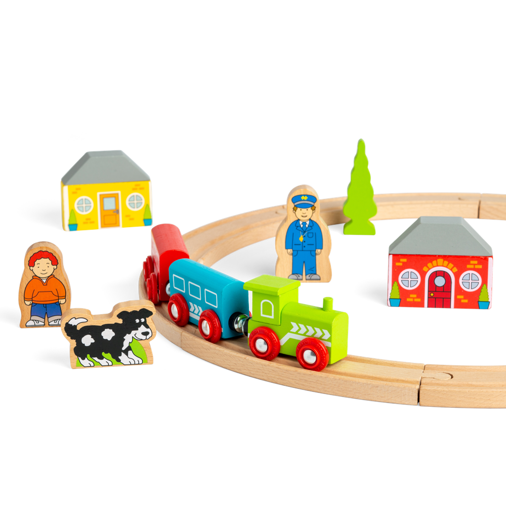Bigjigs Rail My First Wooden Train Set for Toddlers 20 Pieces