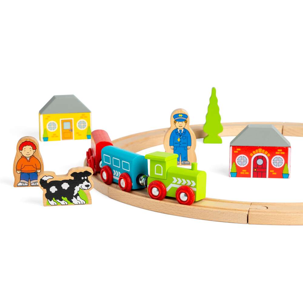 Bigjigs Rail My First Wooden Train Set for Toddlers 20 Pieces