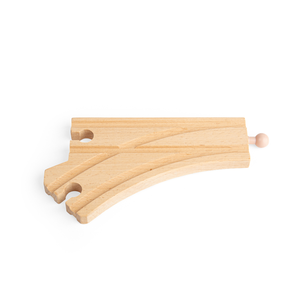 Bigjigs Rail Curved Points Wooden Railway Expansion Pack 2 Pieces