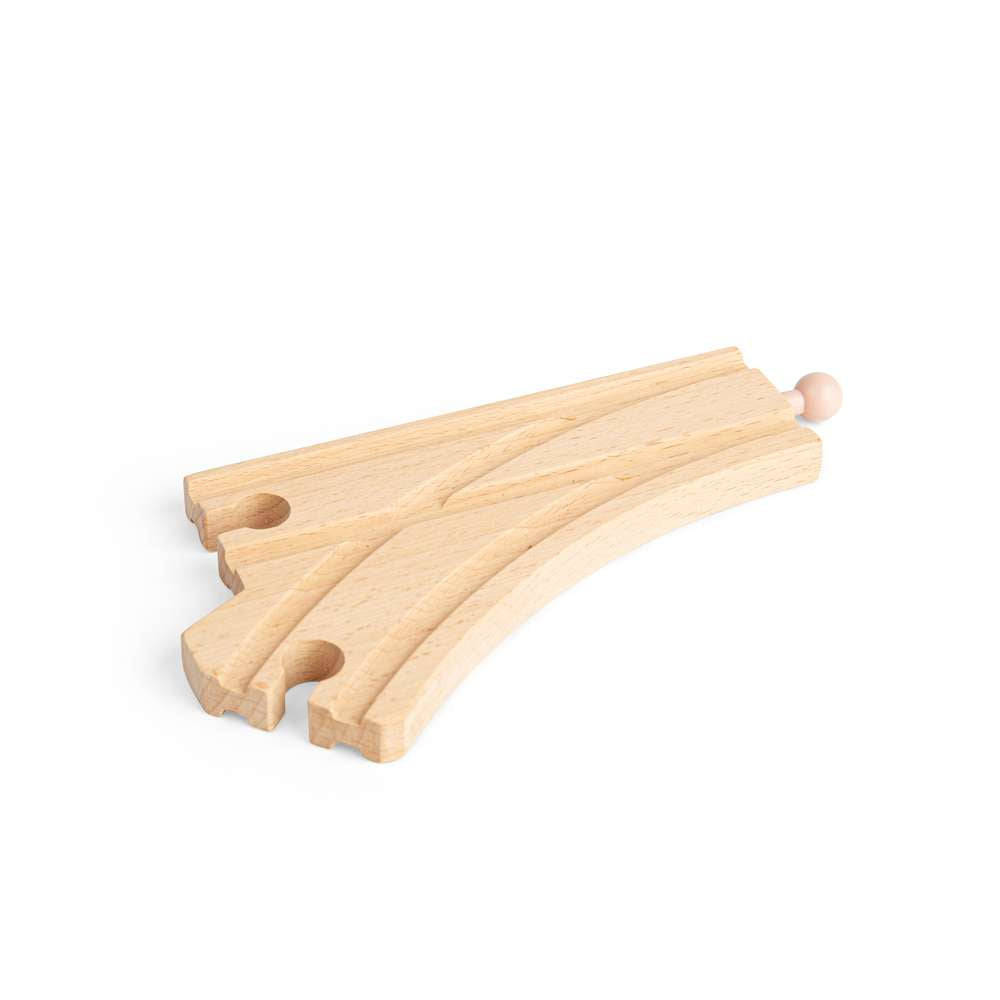 Bigjigs Rail Curved Points Wooden Railway Expansion Pack 2 Pieces