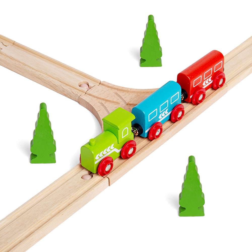 Bigjigs Rail Wooden T-Junction Railway Track Expansion Pack 2 Pieces