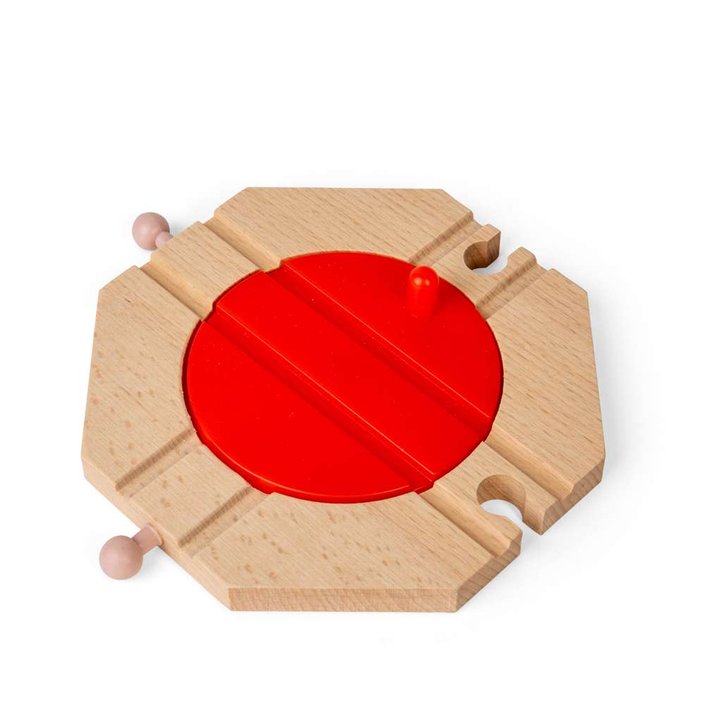 Bigjigs Rail Wooden 4 Way Turntable Train Track Accessory for Kids 3 Years Plus