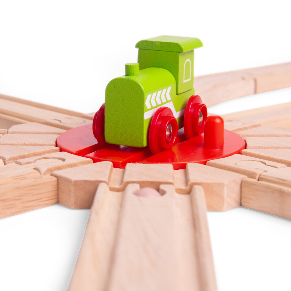 Bigjigs Rail 8 Way Turntable Wooden Railway Expansion Pack Accessories