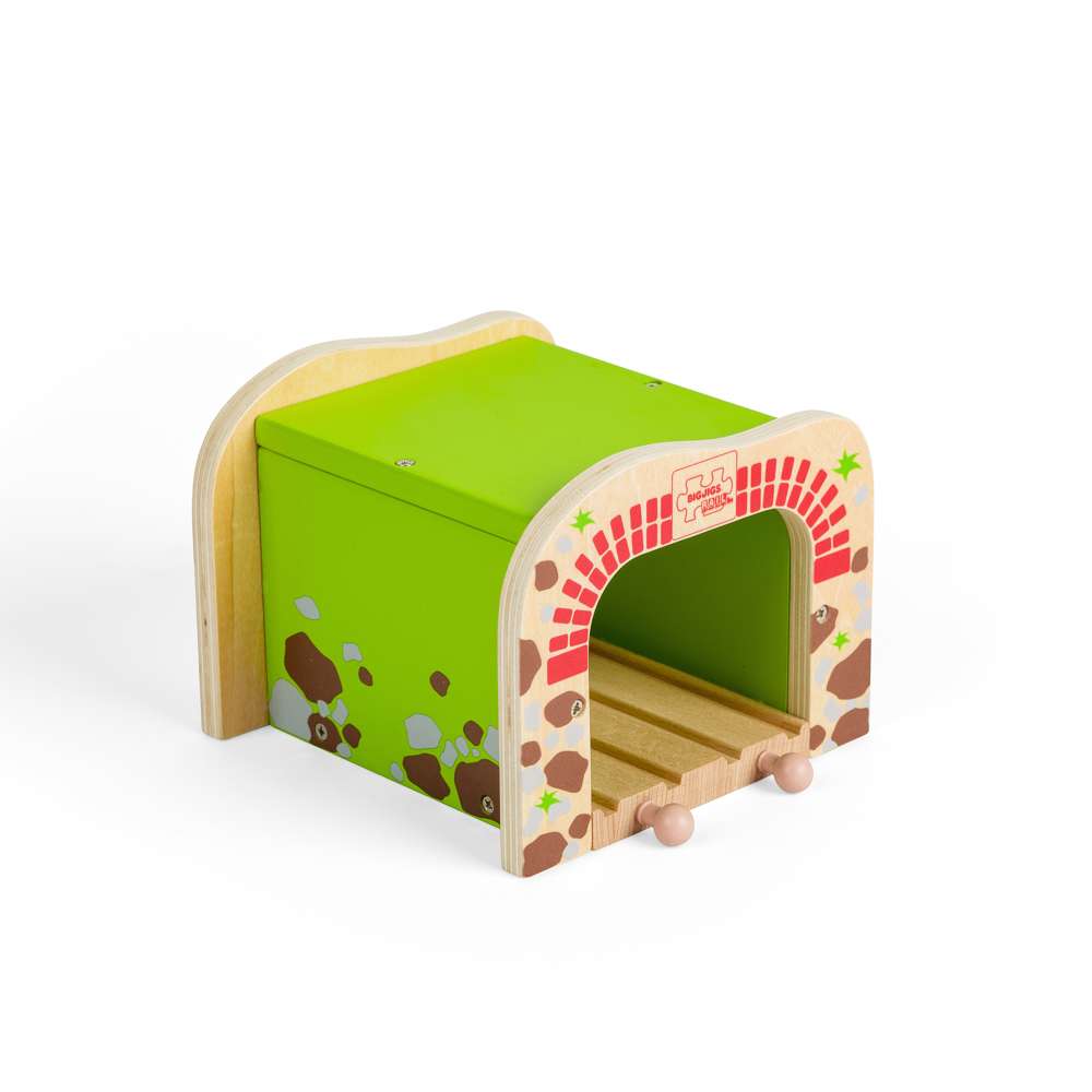 Bigjigs Rail Double Tunnel Wooden Train Set Accessory Compatible with Major Brands