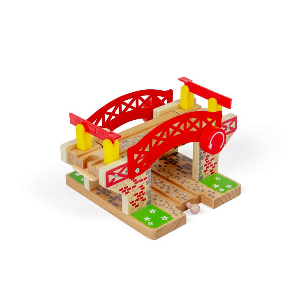 Bigjigs Rail Wooden Lifting Bridge Train Set Accessory with Track 3 Pieces