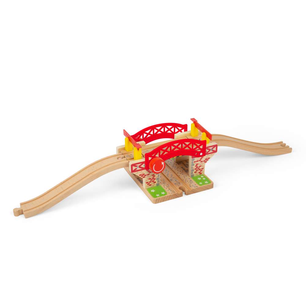 Bigjigs Rail Wooden Lifting Bridge Train Set Accessory with Track 3 Pieces