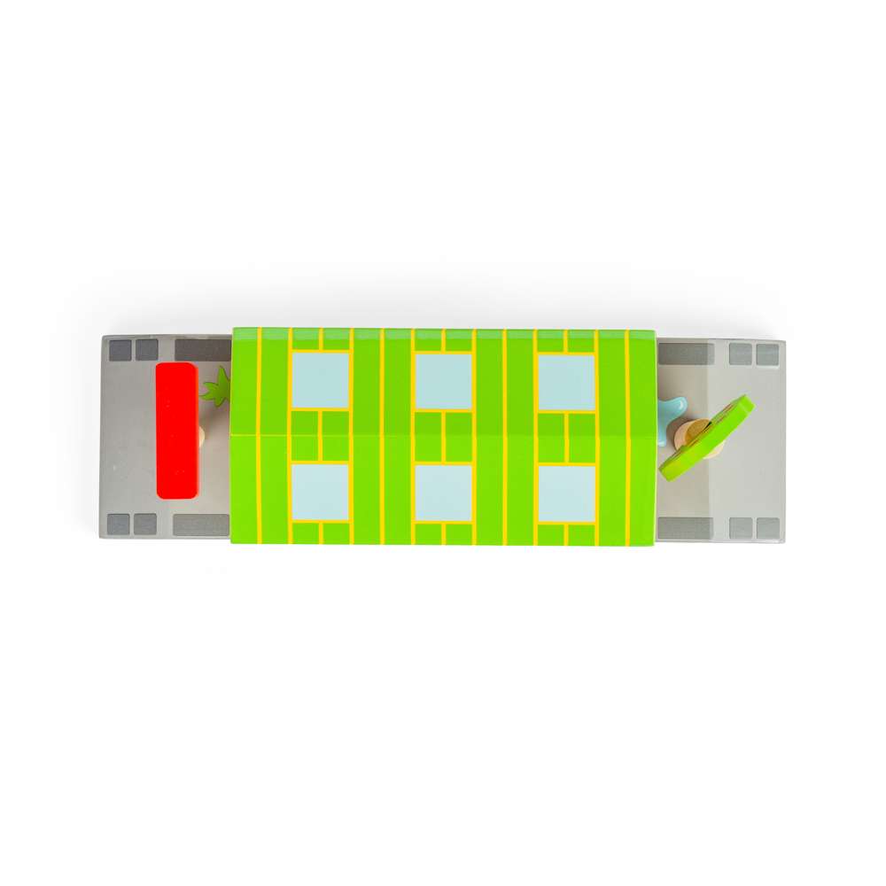 Bigjigs Rail Village Station Wooden Railway Accessory with Two Platforms for Toy Train Sets