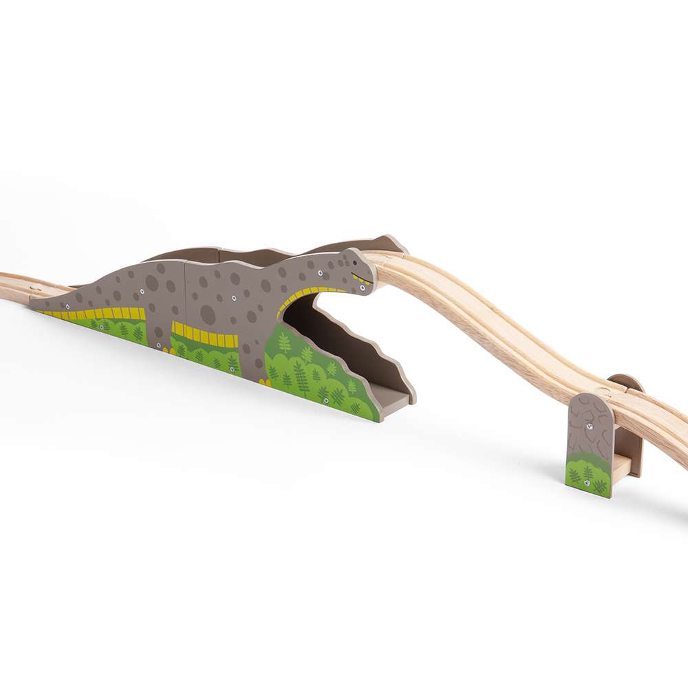 Bigjigs Rail Bronto Riser Dinosaur Wooden Train Track Accessory with 5 Play Pieces