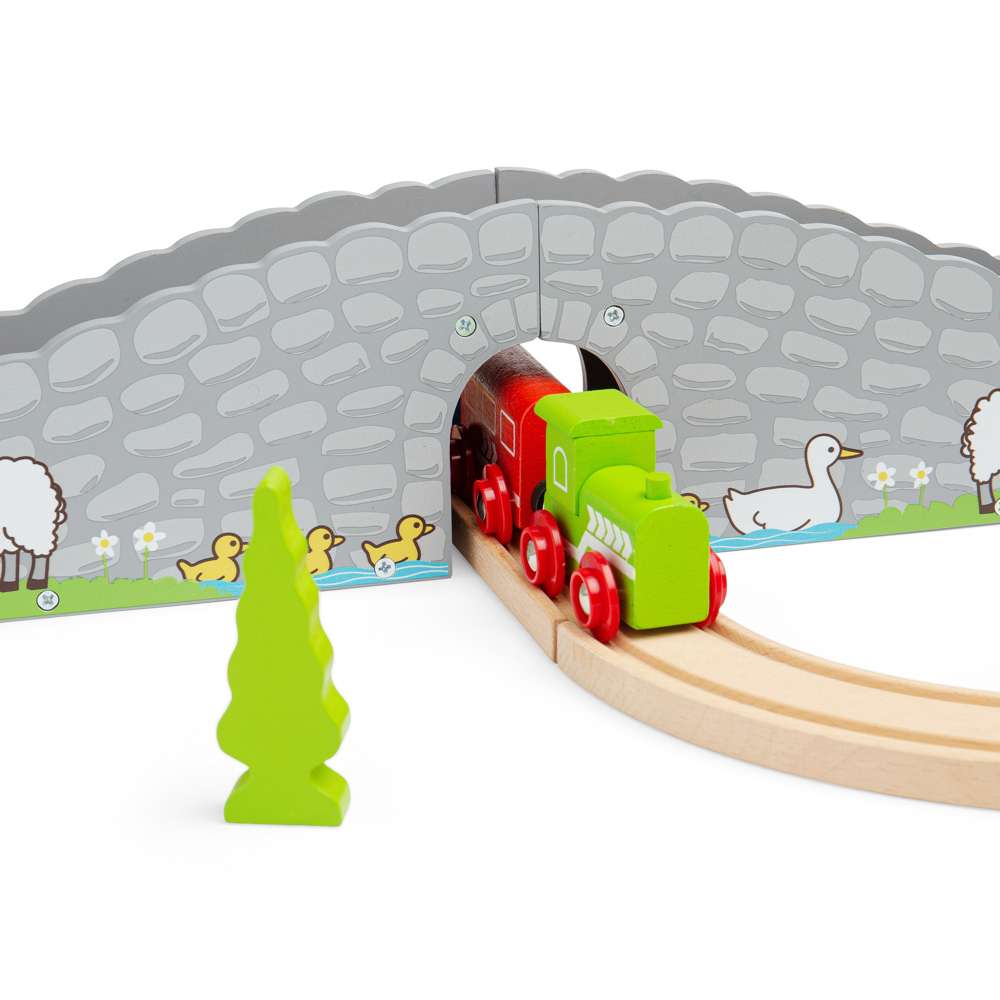 Bigjigs Rail Wooden Farm Bridge Accessory for Toy Train Sets 2 Pieces