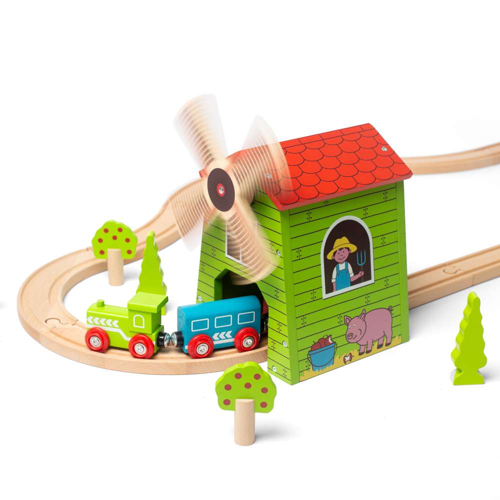 Bigjigs Rail Wooden Country Windmill Toy Train Set Accessory