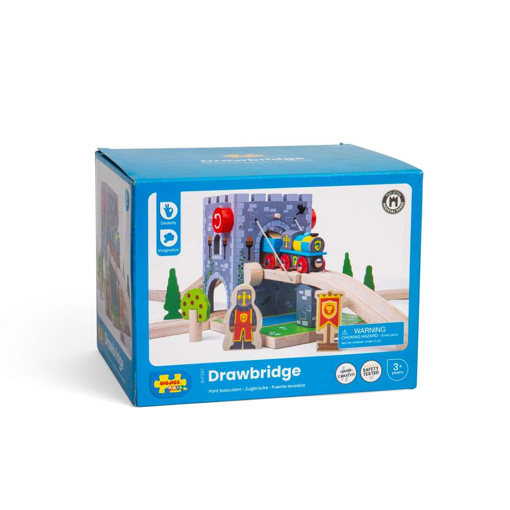 Bigjigs Rail Wooden Drawbridge Train Set Accessory for Kids 3 Years Plus